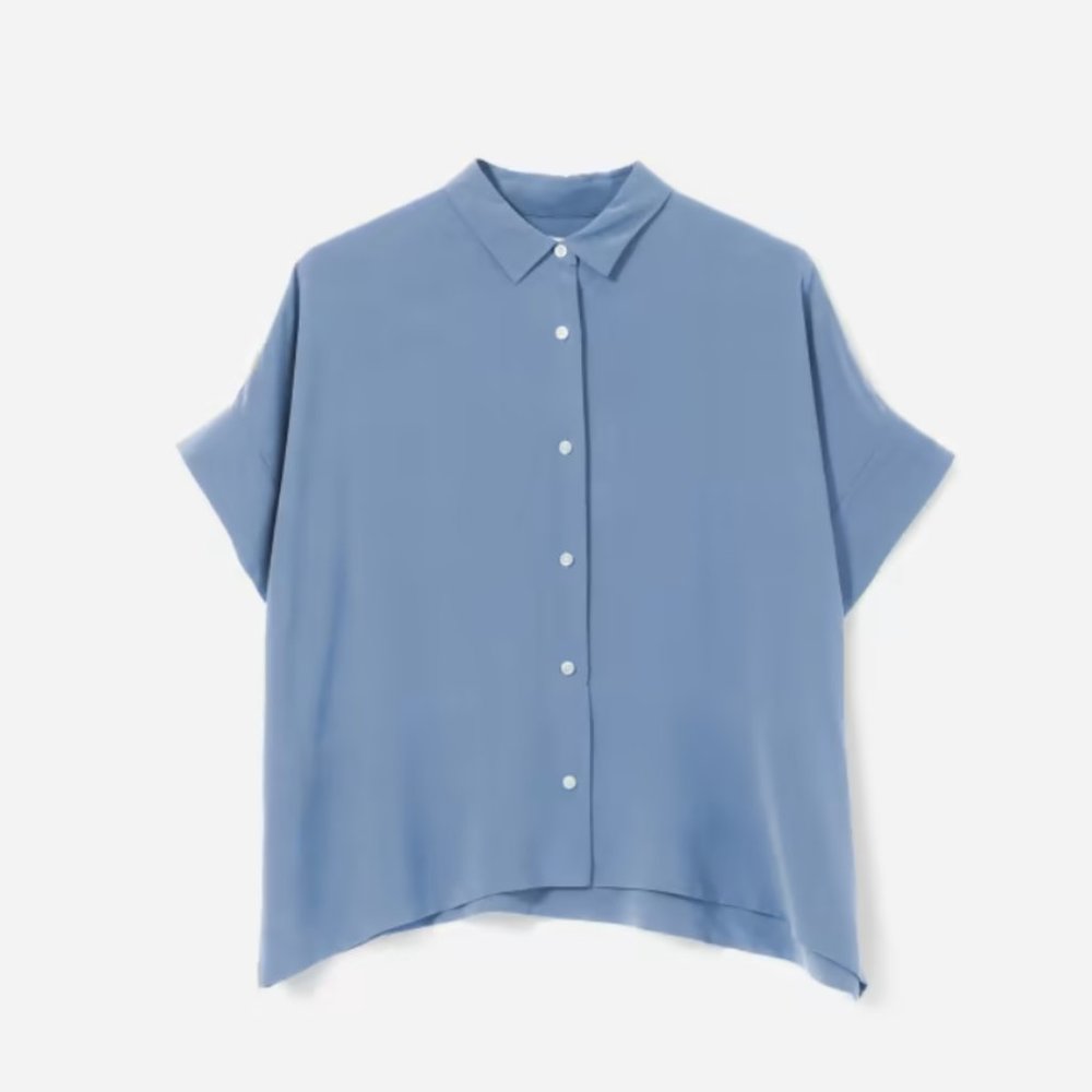 Everlane The Clean Silk Short-Sleeve Square Shirt